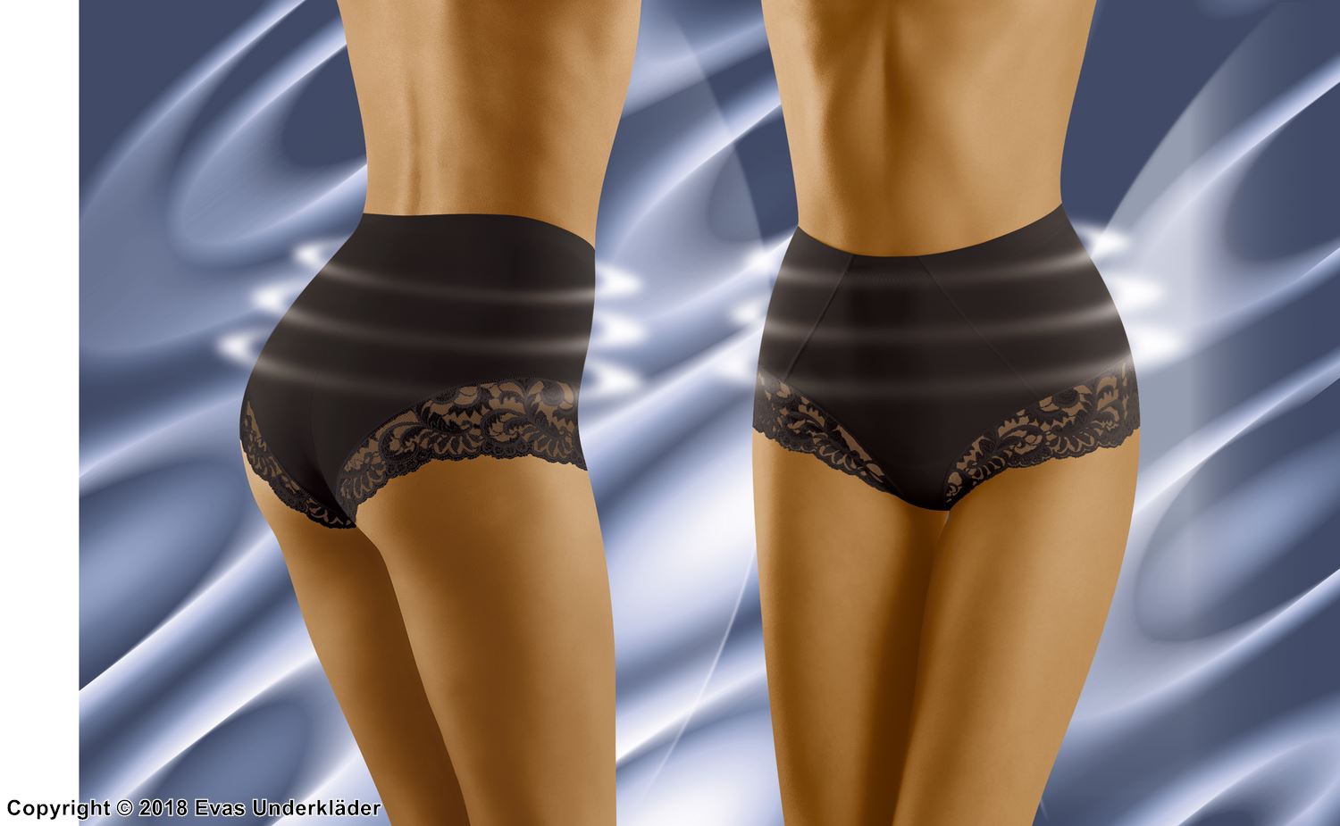 Beautiful shaping panties, high waist, lace edge